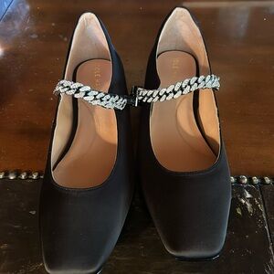 Black satin Mary Jane Ballet flat size 9.5